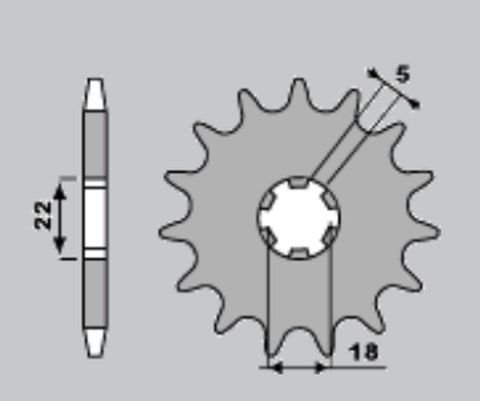 CHT WYPRZEDAŻ ZĘBATKA PRZEDNIA 423 13 KAWASAKI KX 125 '94-'08 (JTF1445.13) (A4250416150) (ŁAŃC. 520)