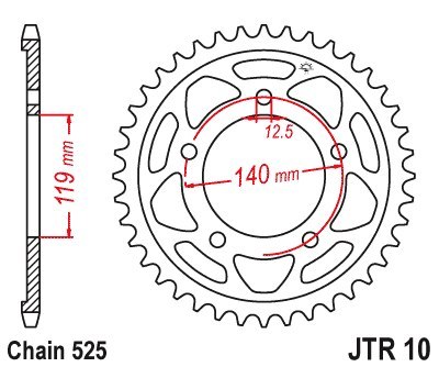 JT ZĘBATKA TYLNA 4671 46 BMW M 1000 RR '21-'26, S 1000 RR '24-'26 (467146JT) (ŁAŃC. 525) - ZAMÓWIĆ