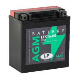 LANDPORT AKUMULATOR YTX16-BS (MA LTX16-BS) 12V 14AH 152X88X161 BEZOBSŁUGOWY - ELEKTROLIT OSOBNO (2) UE2019/1148