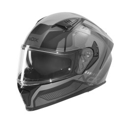 NOX KASK INTEGRALNY (FULL FACE) Z BLENDĄ N402 MENTOR KOLOR CZARNY/SZARY ROZMIAR S