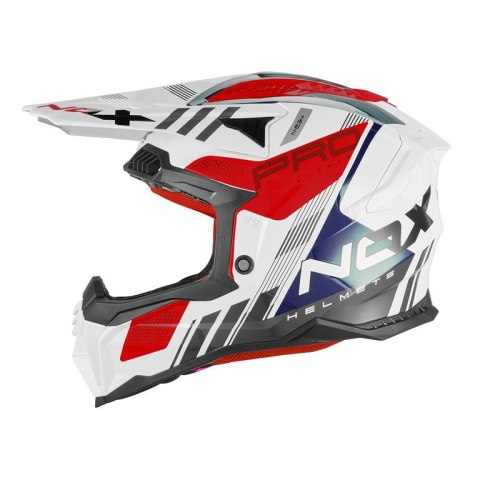 NOX WYPRZEDAŻ KASK OFF ROAD / CROSS N634 STORM KOLOR BIAŁY/NIEBIESKI/CZERWONY ROZMIAR S