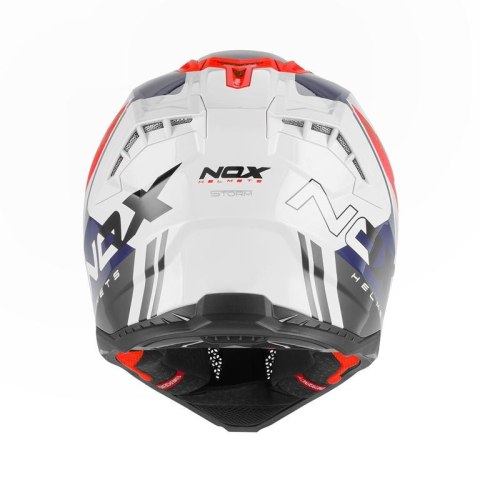 NOX WYPRZEDAŻ KASK OFF ROAD / CROSS N634 STORM KOLOR BIAŁY/NIEBIESKI/CZERWONY ROZMIAR S