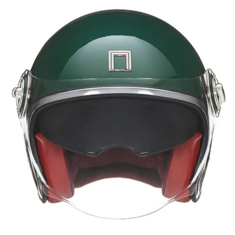NOX PREMIUM KASK OTWARTY JET HERITAGE SOLID KOLOR ZIELONY POŁYSK ROZMIAR XL