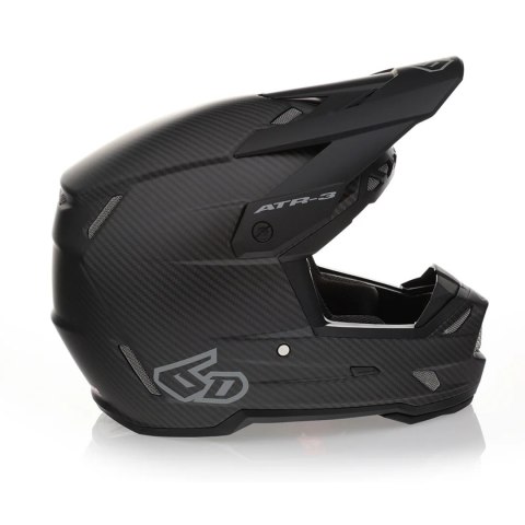 6D HELMETS KASK CROSS/ENDURO MODEL ATR-3 SOLID MATTE BLACK FIM (FRHPhe-02) KOLOR CZARNY/SZARY ROZMIAR XS
