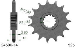 AFAM 2026/06 ZĘBATKA PRZEDNIA 2082 15 KAWASAKI ZX-6R (ZX6R) / ZX 600 NINJA '95-'97, ZRX 400 '94-'97 (ŁAŃC. 525) (JTF1515.15)