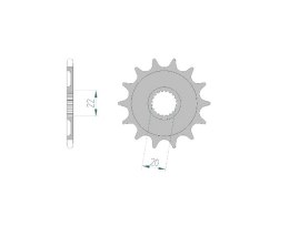 AFAM 2026/06 ZĘBATKA PRZEDNIA 2103 14 YAMAHA YZF 250 '01-'25, WR 250F '01-'25 (ŁAŃC. 520) (JTF1590.14)