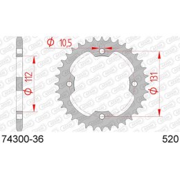 AFAM 2026/06 ZĘBATKA TYLNA 4485 36 (448536) KYMCO KXR, KXU, MAXXER, MXU 250/300 '02-'15 (ŁAŃC. 520) (JTR1072.36)