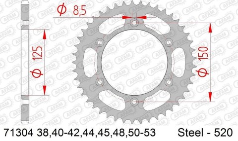 AFAM 2026/06 ZĘBATKA TYLNA 899 40 KTM SX/EXC (ŁAŃC. 520) (JTR897.40)