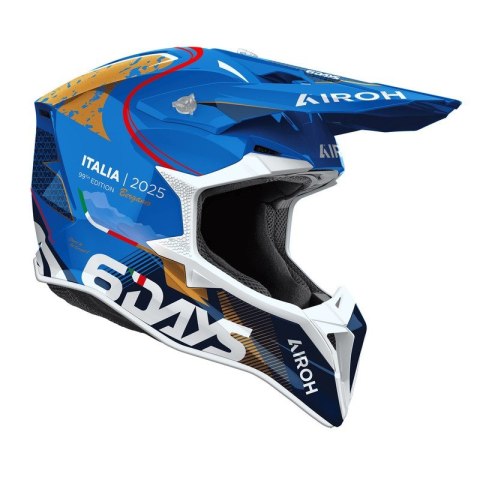 AIROH KASK CROSS / ENDURO / ATV / QUAD WRAAAP 6DAYS ITALY 2025 KOLOR NIEBIESKI/CZARNY/ BIAŁY ROZMIAR M