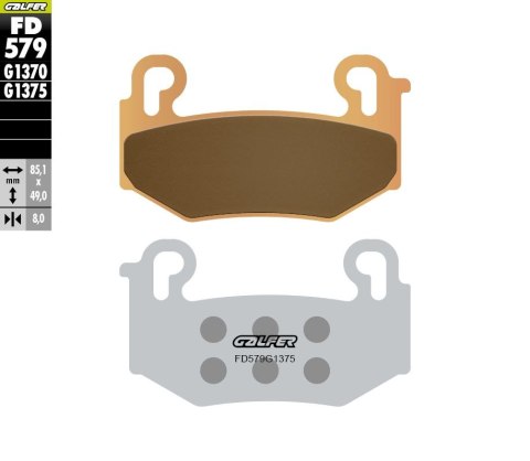 GALFER KLOCKI HAMULCOWE KH779 SPIEK METALICZNY (ZŁOTE) SPORT BMW R 1300GS '23-'25, R 1300GS TRIPLE BLACK '23-'25; R 1300GS TROPH