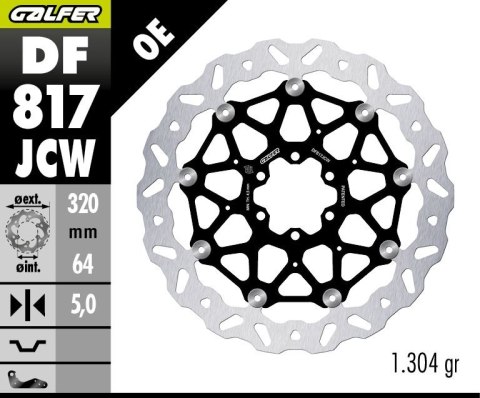 GALFER TARCZA HAMULCOWA PRZÓD BMW HP 4 '12-; S 1000R/RR '09-'23; MOTO GUZZI 1400 AUDACE '15-; 1400 CALIFORNIA '13- (WAVE FLOATIN