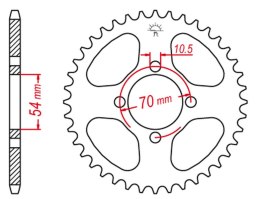 JT ZĘBATKA TYLNA 4304 42 HONDA CBR 125 '04-'10 (430442JTZBK) (ŁAŃC. 428) (JC34/39) KOLOR CZARNY - WYCOFANA Z OFERTY