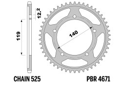 PBR 13/07 ZĘBATKA TYLNA 4671 46 (ŁAŃC. 525) (MADE IN ITALY)