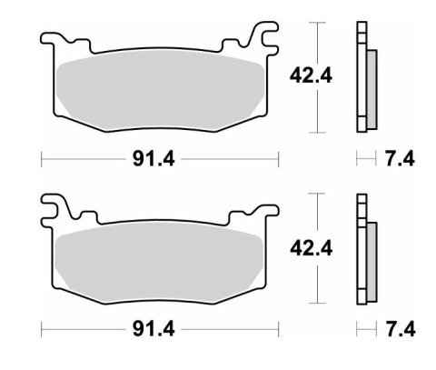 SBS KLOCKI HAMULCOWE KH RACING DUAL SINTER KOLOR ZŁOTY TARCZA LEWA PRZÓD APRILIA RSV4 FACTORY, DUCATI PANIGALE, KTM RC-R '25- (N