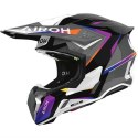 AIROH KASK CROSS / ENDURO / ATV / QUAD TWIST 3 HUSTLE GLOSS KOLOR CZARNY/FIOLETOWY/BIAŁY ROZMIAR S