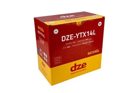 DZE AKUMULATOR ŻELOWY YTX14L 12V 12AH 200A 150X87X146 BEZOBSŁUGOWY - ZALANY (12)