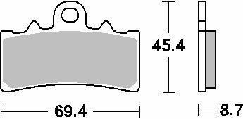 SBS KLOCKI HAMULCOWE KH606 STREET PERFORMANCE (EXCEL) SINTER KOLOR ZŁOTY PASUJE DO: KTM 125/200/390 DUKE PRZÓD