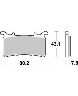 SBS KLOCKI HAMULCOWE KH757 RACING DUAL SINTER KOLOR ZŁOTY TARCZA PRAWA PRZÓD BMW M 1000 RR '21-'24, HONDA CBR 1000 RR '20-'23 (S