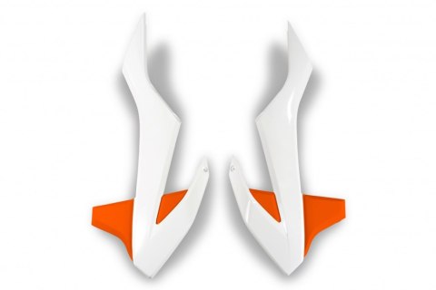 UFO OSŁONY CHŁODNICY KTM SX 85 '18-'24 KOLOR OEM '19 (BIAŁY/POMARAŃCZOWY)
