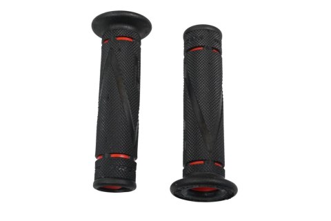 PROGRIP 2026/07 MANETKI PG838 ROAD (22+25MM, DŁ.122MM) KOLOR CZARNY/CZERWONY OTWARTE (OPEN END) (DWUSKŁADNIKOWE) (838-149)