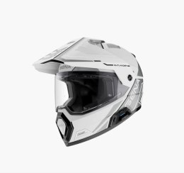 SENA 2026/07 KASK OUTLANDER DUAL SPORT FIBERGLASS Z INTERKOMEM MESH 3.0 DO 2000M ROZMIAR M KOLOR BIAŁY ( ECE R22.06 ) (EL)