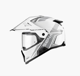 SENA 2026/07 KASK OUTLANDER DUAL SPORT FIBERGLASS Z INTERKOMEM MESH 3.0 DO 2000M ROZMIAR S KOLOR BIAŁY ( ECE R22.06 ) (EL)