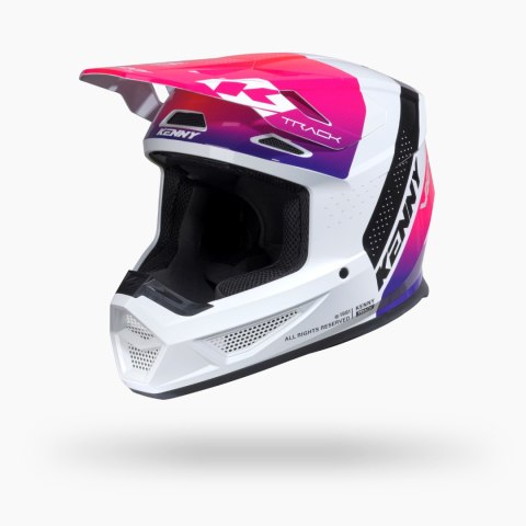 KENNY RACING KASK CROSS/ENDURO TRACK GRAPHIC BLAST WHITE GRADIENT KOLOR BIAŁY/RÓŻOWY/FIOLETOWY ROZMIAR M