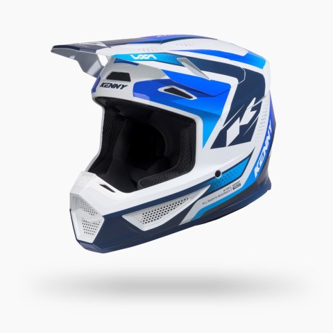 KENNY RACING KASK CROSS/ENDURO TRACK GRAPHIC + FOCUS BLUE KOLOR BIAŁY/NIEBIESKI ROZMIAR XS