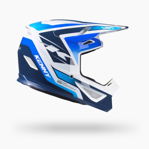KENNY RACING KASK CROSS/ENDURO TRACK GRAPHIC + FOCUS BLUE KOLOR BIAŁY/NIEBIESKI ROZMIAR S