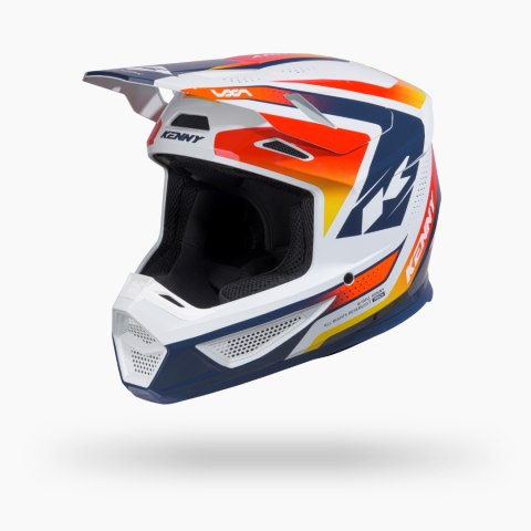KENNY RACING KASK CROSS/ENDURO TRACK GRAPHIC + FOCUS ORANGE NAVY KOLOR POMARAŃCZOWY/NIEBIESKI/BIAŁYROZMIAR S