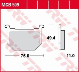 TRW ZF KLOCKI HAMULCOWE KH051 ORGANIC GN 250 '82-'99, GSX 400 '80-'84, GSX 750 '80-'87, GS 850G/GS 1000G/GS 1100G '80-'81, '84-'