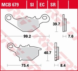 TRW ZF KLOCKI HAMULCOWE KH230 SINTER OFFROAD KAWASAKI KLX 125 '03-'06, KMX 125 '99-'03, SUZUKI TR 50 '97-'00, UG 110 '98-'02, AN