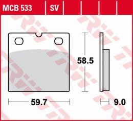 TRW ZF KLOCKI HAMULCOWE KH77 ORGANIC BMW R 80 GS/PD '87-'98, R100 GS/PD '86-'96 PRZÓD