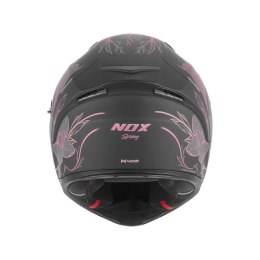 NOX KASK INTEGRALNY (FULL FACE) Z BLENDĄ N402 SPRING KOLOR CZARNY MAT/RÓŻOWY ROZMIAR XS