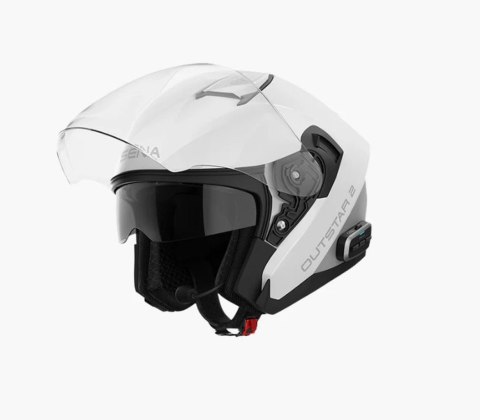 SENA 2026/07 KASK OUTSTAR 2 OTWARTY JET Z INTERKOMEM MESH 3.0 DO 1200M ROZMIAR S KOLOR BIAŁY ( ECE R22.06 ) (EL)