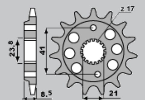 CHT ZĘBATKA PRZEDNIA 2071 14 HONDA XR 400R 96-00, TRX 400RX 99-04 (4049-14) (JTF1332.14) CHT ZĘBATKA PRZEDNIA 2071 14 HONDA XR 400R 96-00, TRX 400RX 99-04 (4049-14) (JTF1332.14)