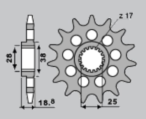 CHT ZĘBATKA PRZEDNIA 2078 16 BMW F 650/800 GS/R'08-'18, F 700/750/850 GS '13-'22, APRILIA ETV 1000 CAPONORD '01-'08, RSV 1000 MI CHT ZĘBATKA PRZEDNIA 2078 16 BMW F 650/800 GS/R'08-'18, F 700/750/850 GS '13-'22, APRILIA ETV 1000 CAPONORD '01-'08, RSV 1000 MI