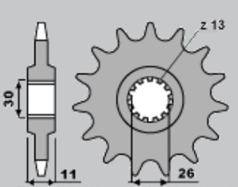 CHT ZĘBATKA PRZEDNIA 209 14 CAGIVA 50 COCIS 88-89 (A4240209140) CHT ZĘBATKA PRZEDNIA 209 14 CAGIVA 50 COCIS 88-89 (A4240209140)
