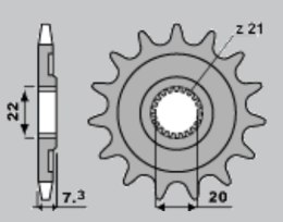 CHT ZĘBATKA PRZEDNIA 2120 12 HONDA CRF 250 '04-'17, CR 125 '04-'07 (JTF1323.12)