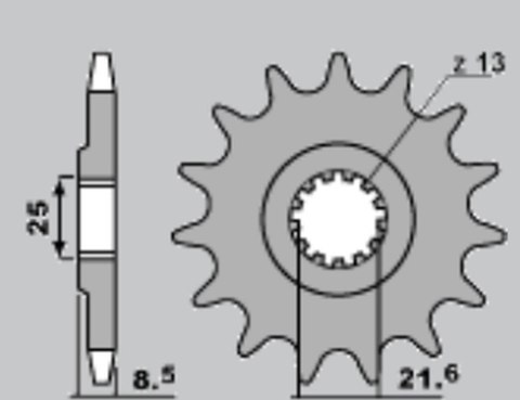 CHT ZĘBATKA PRZEDNIA 2137 14 KAWASAKI Z1000 '07-'15, ZX10R (-1) CHT ZĘBATKA PRZEDNIA 2137 14 KAWASAKI Z1000 '07-'15, ZX10R (-1)