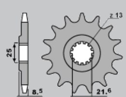 CHT ZĘBATKA PRZEDNIA 2137 17 KAWASAKI ZX 10R '06-'14