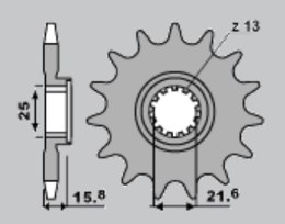 GROSSKOPF WYPRZEDAŻ ZĘBATKA PRZEDNIA 2093 15 KAWASAKI ZX-6R '98-'05(ŁAŃC.520)