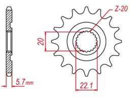 GROSSKOPF PROMOCJA ZĘBATKA PRZEDNIA 2103 13 GAS GAS EC 250/300/450F '11-'15, YAMAHA YZ 125, YZ250F '01-'25, WR 250F '01-'25 (E25