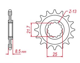 GROSSKOPF WYPRZEDAŻ ZĘBATKA PRZEDNIA 2137 16 KAWASAKI ZX -R '02-'03, Z 1000 '03-'06, ZX-10R '04-'20 (-1), ZX-10RR '17-'19 (-1), 