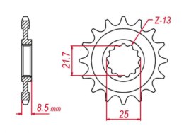 GROSSKOPF WYPRZEDAŻ ZĘBATKA PRZEDNIA 2137 17 KAWASAKI ZX -R '02-'03 (+1), Z 1000 '03-'06 (+1), ZX-10R '04-'20, ZX-10RR '17-'19, 