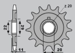 GROSSKOPF WYPRZEDAŻ ZĘBATKA PRZEDNIA 2275 14 SHERCO 125 SE-R '18-21, 250 SE F/SE F-R '14-20, 300 SE F '14-20 (ŁAŃC. 520) (WIELOK