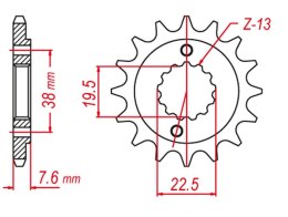 GROSSKOPF WYPRZEDAŻ ZĘBATKA PRZEDNIA 2116 15 SUZUKI LTR 450 '06-'10, LTZ 400 '03-'12, RMX 450 '10-'13, KAWASAKI KFX 400 '03-'06,