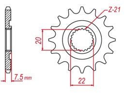 GROSSKOPF WYPRZEDAŻ ZĘBATKA PRZEDNIA 2120 11 HONDA CR 125R '04-'07 (-2) , CRF 250R '04-'17 (-2), CRF 250X '04-'17 (-3) (JTF1323.