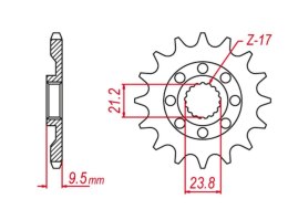 GROSSKOPF WYPRZEDAŻ ZĘBATKA PRZEDNIA 2133 14 SUZUKI RMZ 450 '05-'12, RMX 450 '10-'19 (JTF1441.14)