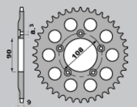 JR ZĘBATKA TYLNA 1026 38 DUCATI 750 PASO '86-'90, 906 PASO '90-'93 JR ZĘBATKA TYLNA 1026 38 DUCATI 750 PASO '86-'90, 906 PASO '90-'93